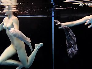 two women swim and get bare stellar