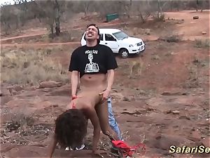 bony african milf outdoor humped